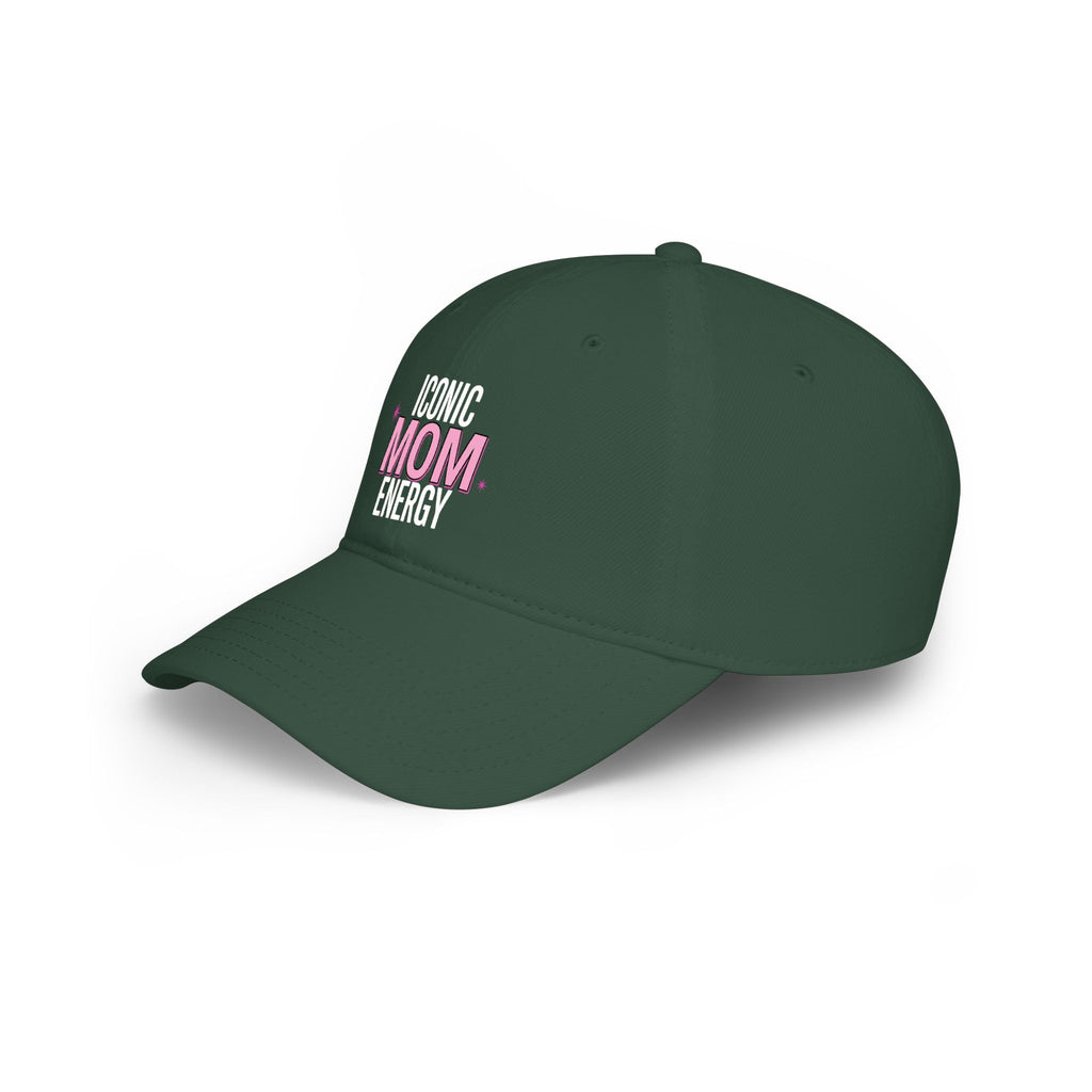 Iconic Mom Energy Low Profile Baseball Cap — Embroidered Graphic Hat