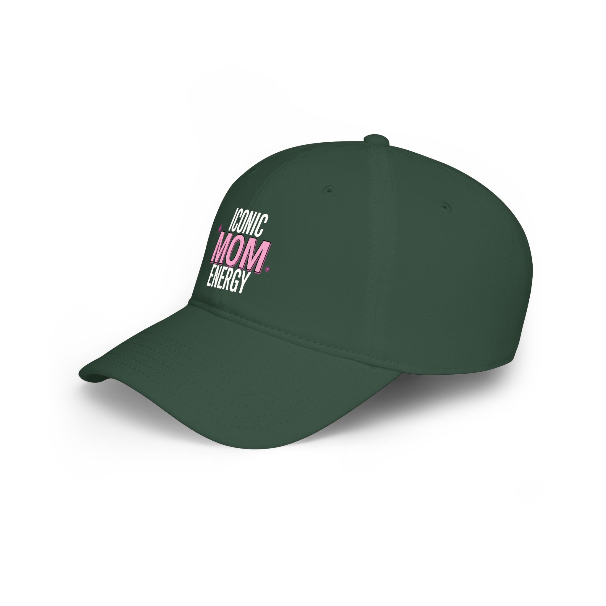 Iconic Mom Energy Low Profile Baseball Cap — Embroidered Graphic Hat