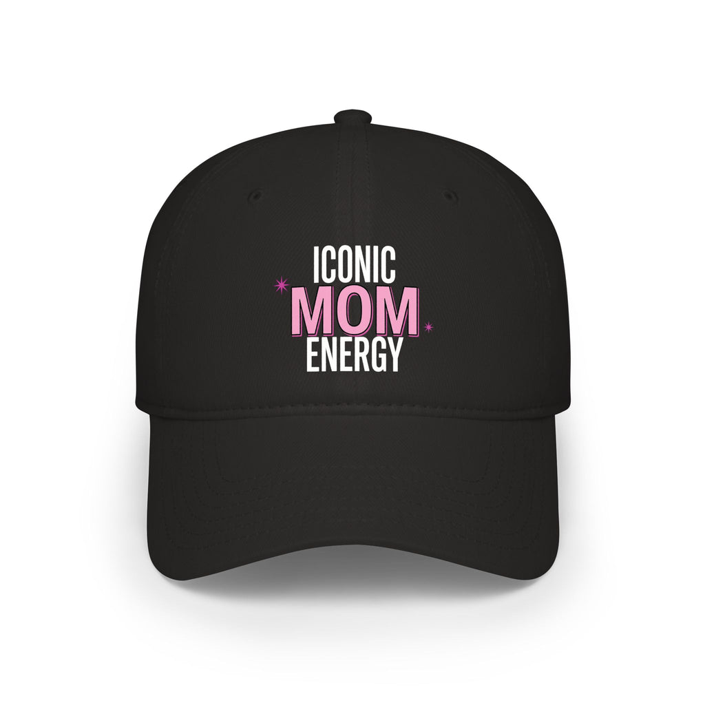 Iconic Mom Energy Low Profile Baseball Cap — Embroidered Graphic Hat