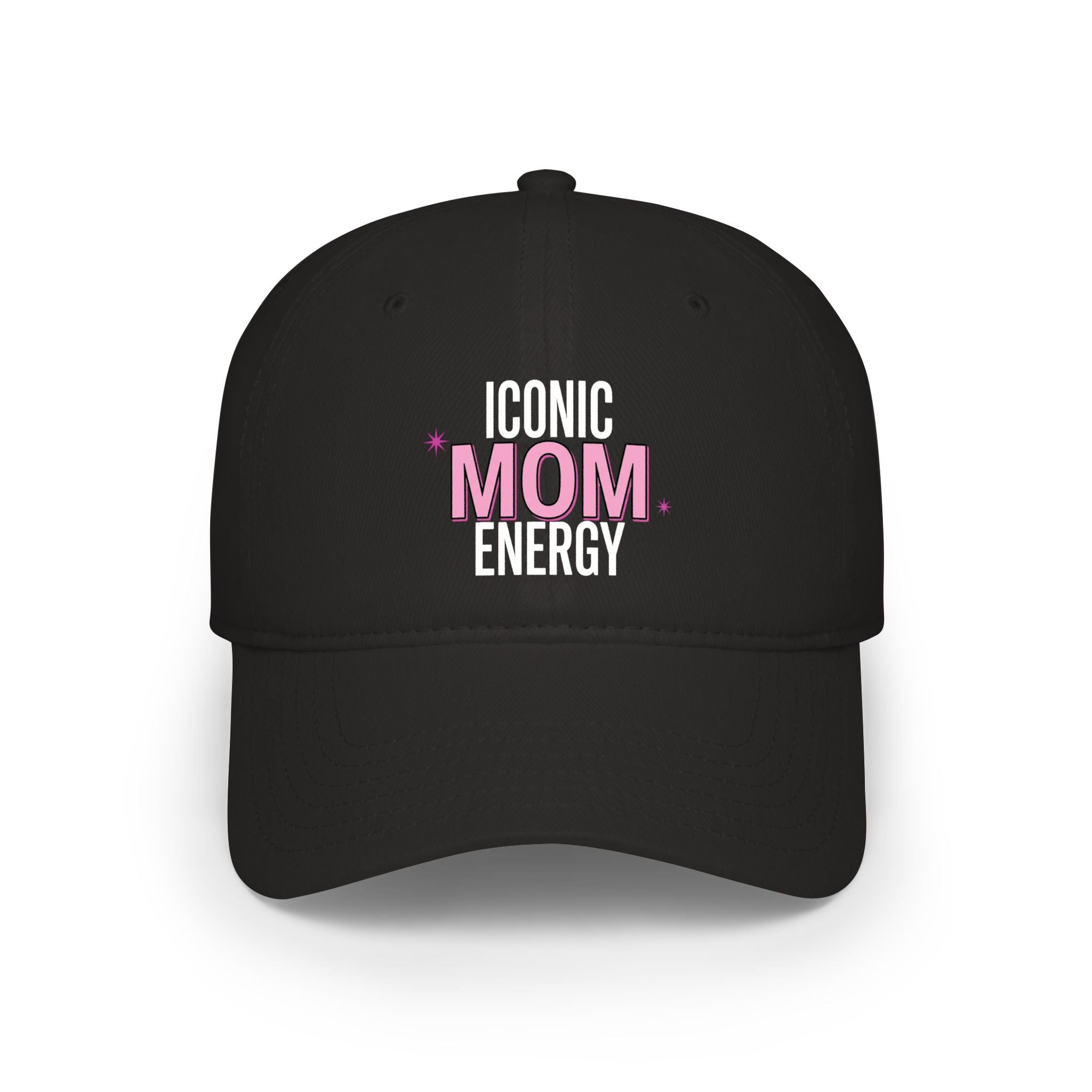 Iconic Mom Energy Low Profile Baseball Cap — Embroidered Graphic Hat