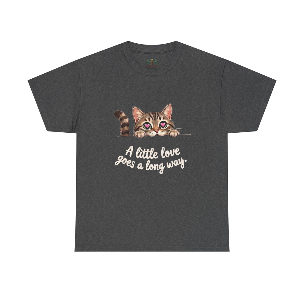 Cat T-Shirt — Cute Kitten "A Little Love Goes a Long Way" Tee