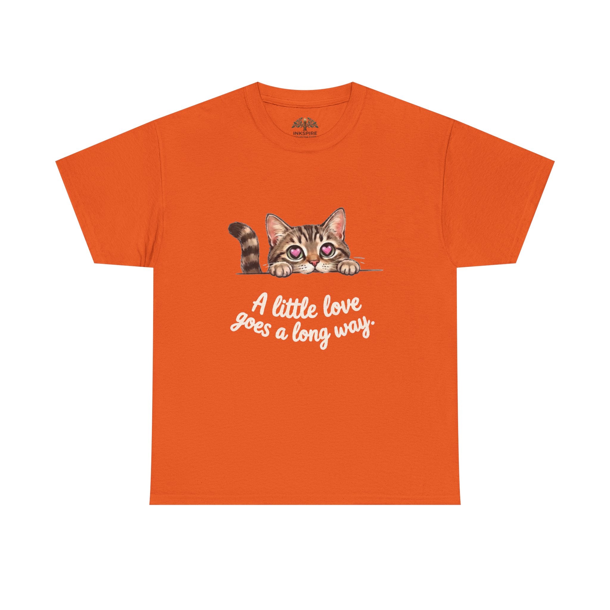 Cat T-Shirt — Cute Kitten "A Little Love Goes a Long Way" Tee