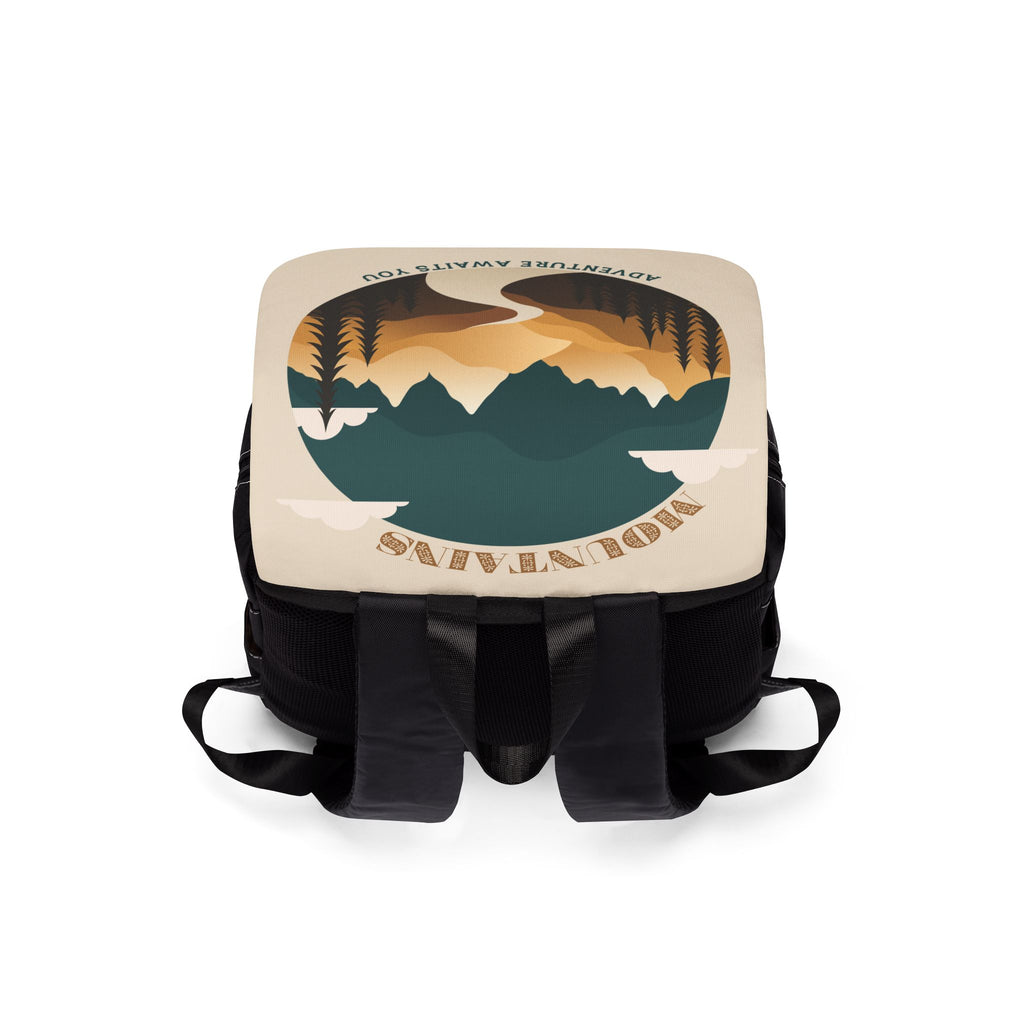 Adventure Awaits Shoulder Backpack — Scenic Mountain Daypack