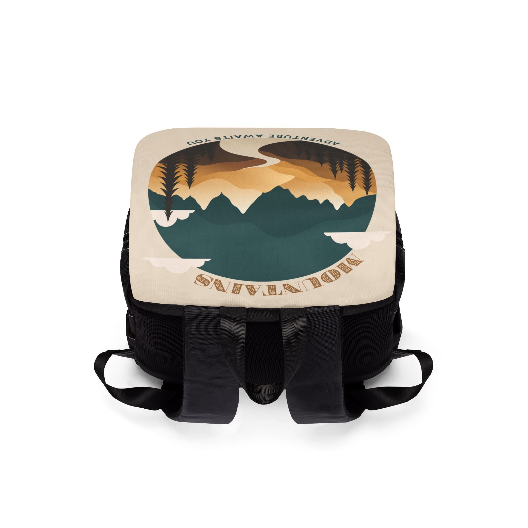 Adventure Awaits Shoulder Backpack — Scenic Mountain Daypack