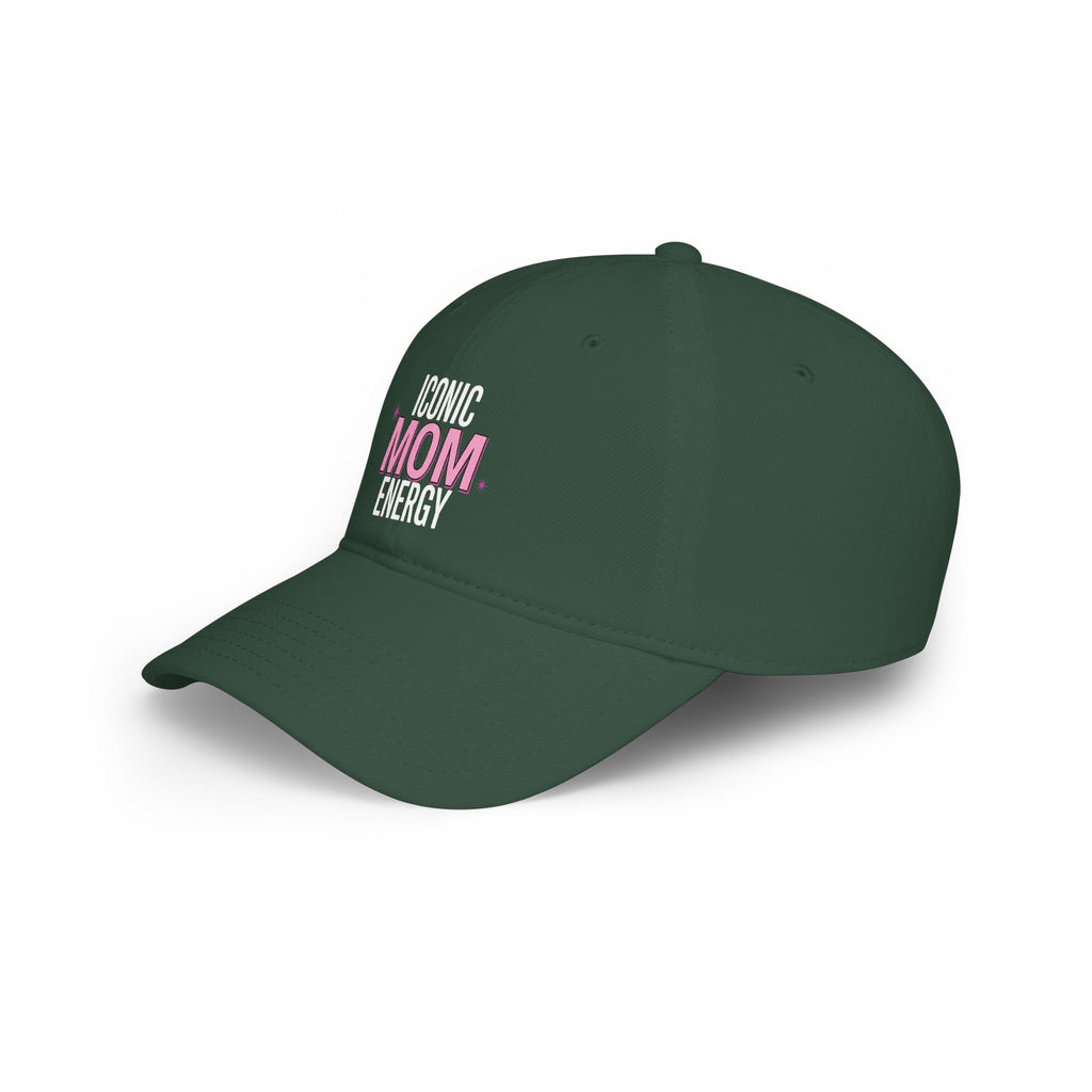Iconic Mom Energy Low Profile Baseball Cap — Embroidered Graphic Hat