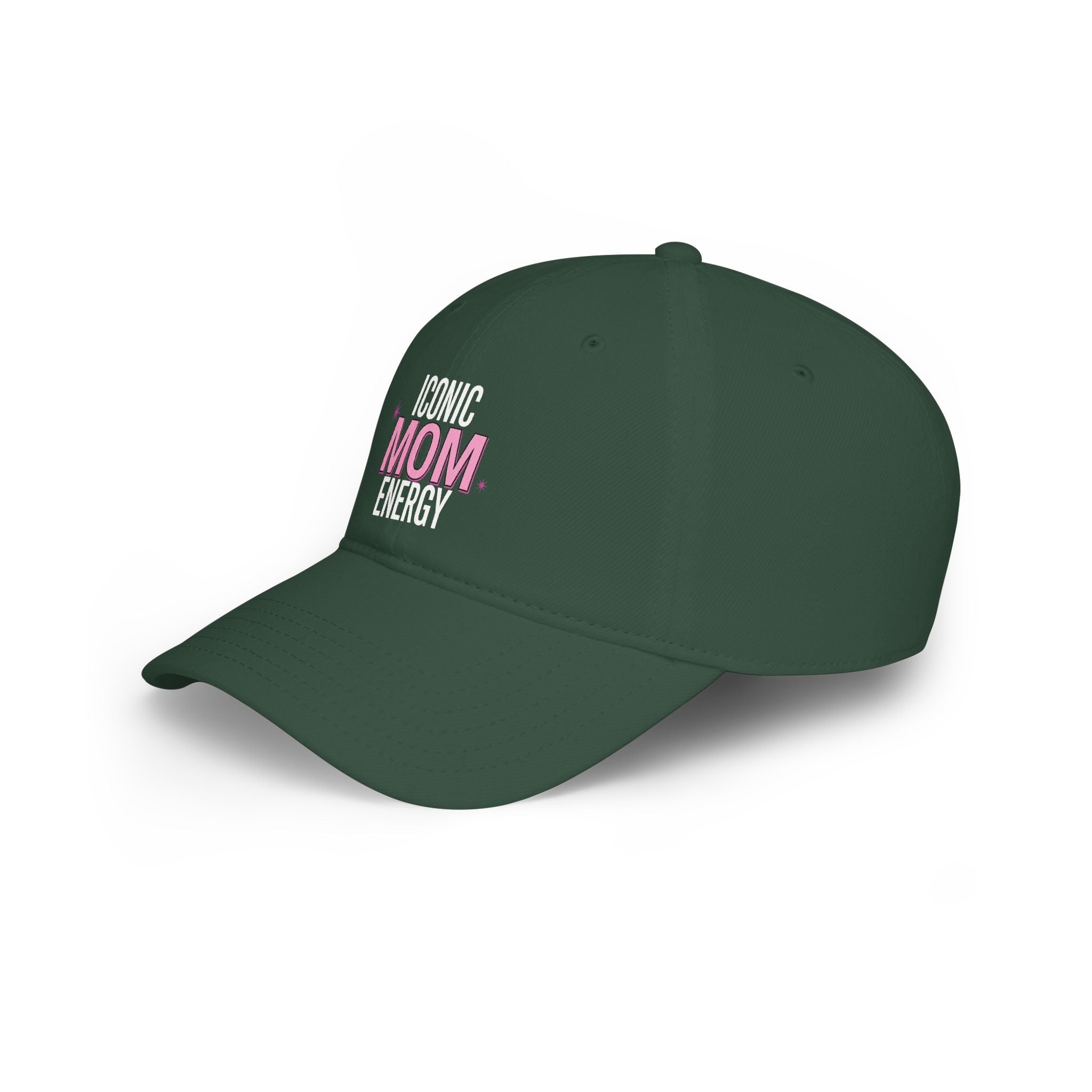 Iconic Mom Energy Low Profile Baseball Cap — Embroidered Graphic Hat