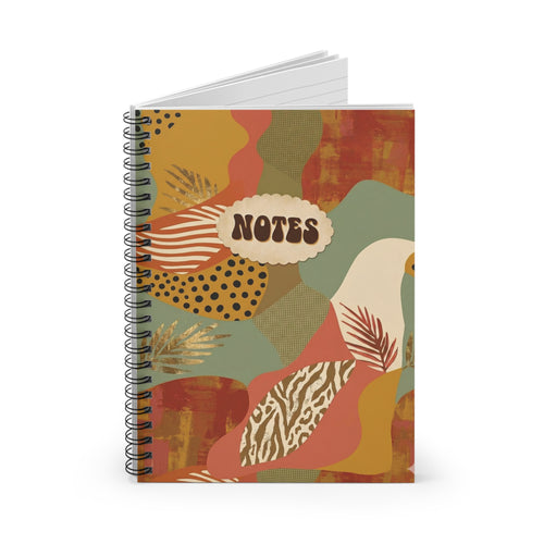 Boho Collage Spiral Notebook Ruled Line — Aesthetic Notes Journal for School & Work