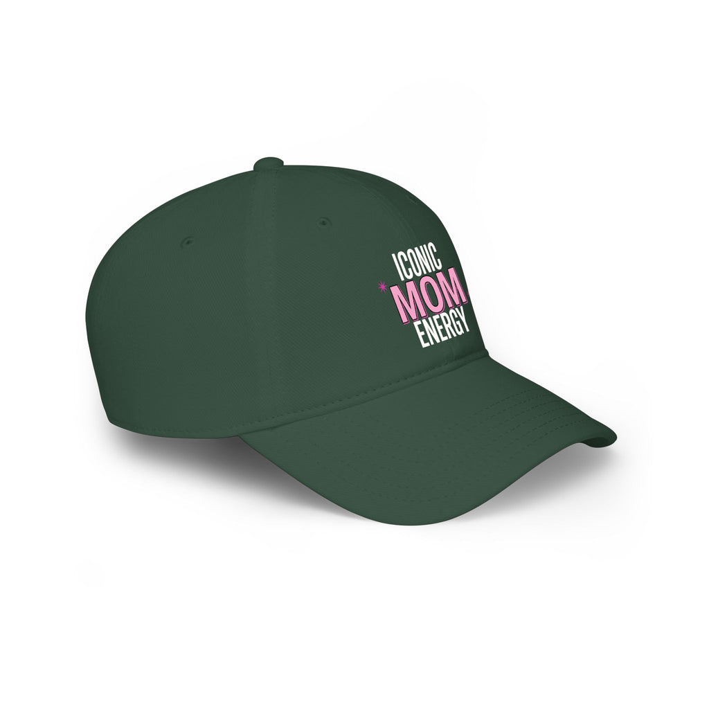 Iconic Mom Energy Low Profile Baseball Cap — Embroidered Graphic Hat