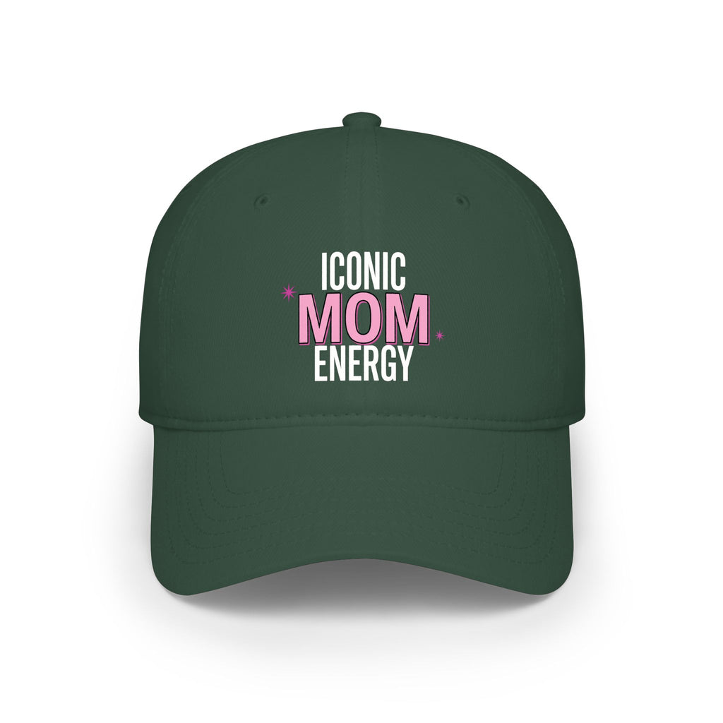 Iconic Mom Energy Low Profile Baseball Cap — Embroidered Graphic Hat