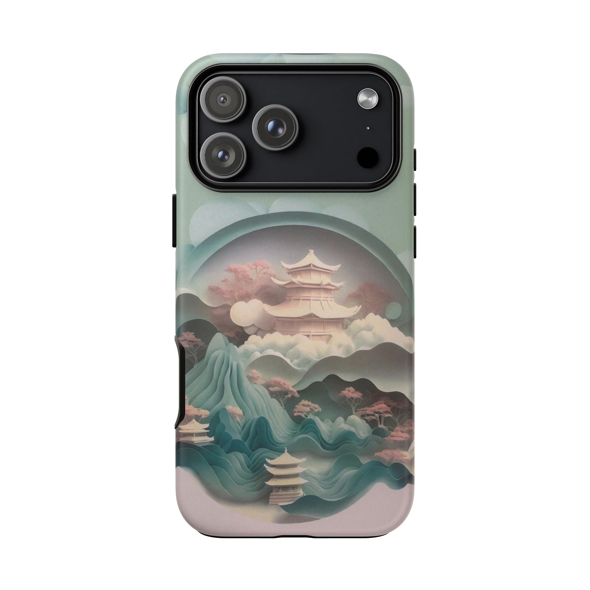 Japanese Pagoda iPhone Case — Scenic Mountain Art Tough Phone Cover