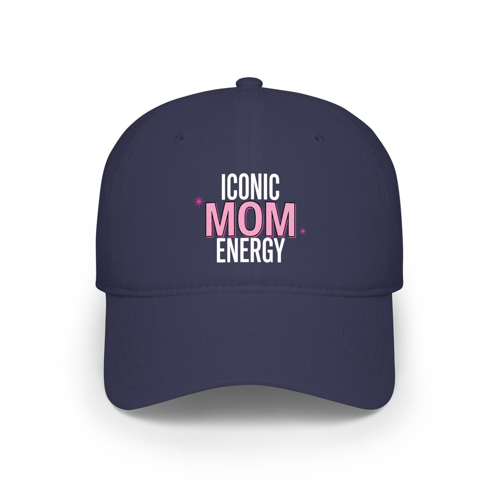 Iconic Mom Energy Low Profile Baseball Cap — Embroidered Graphic Hat