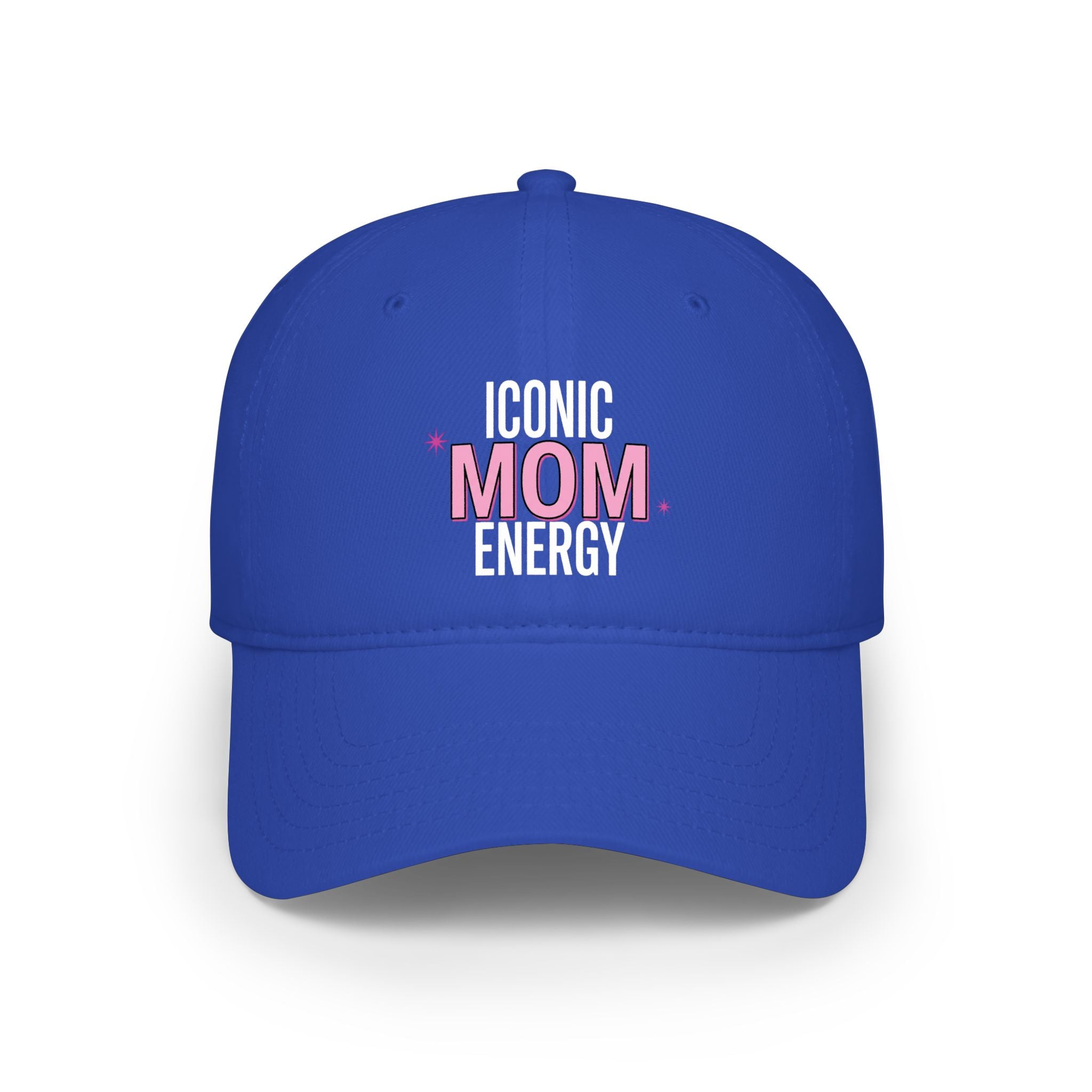 Iconic Mom Energy Low Profile Baseball Cap — Embroidered Graphic Hat