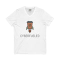 Cyberfueled V-Neck Tee — Coffee Rocket Graphic T-Shirt