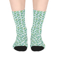 Crocodile Print Mid-length Socks — Fun Graphic Crew Socks Unisex
