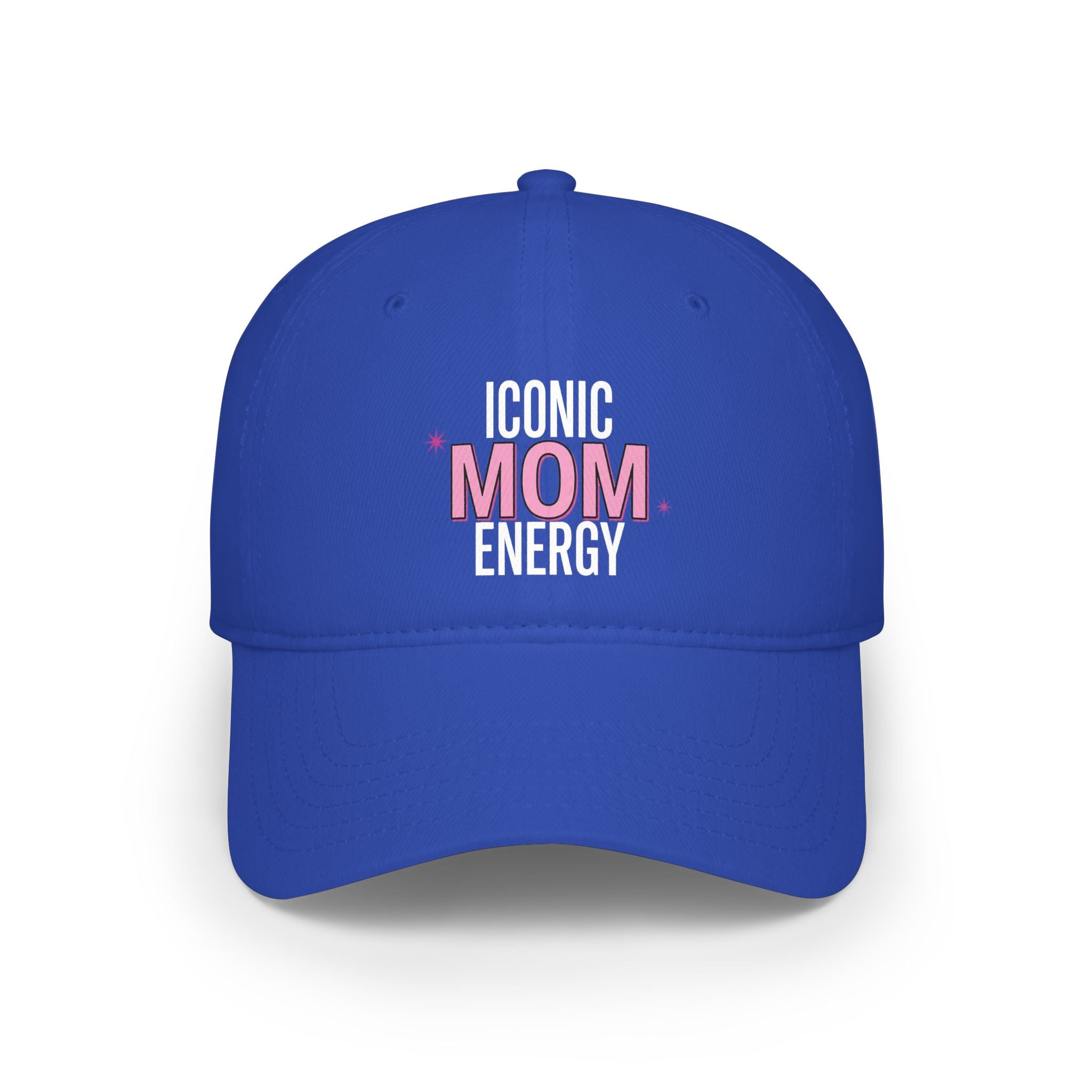 Iconic Mom Energy Low Profile Baseball Cap — Embroidered Graphic Hat