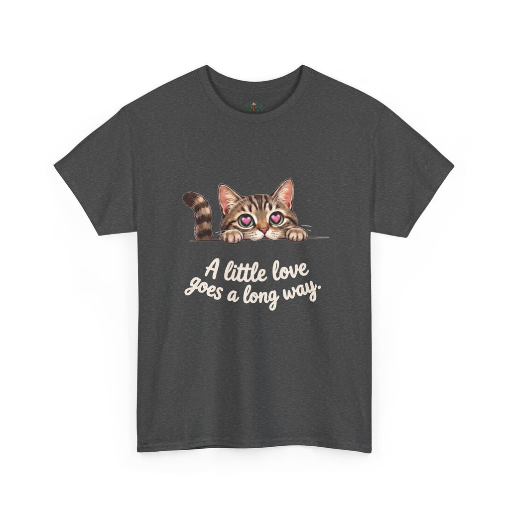 Cat T-Shirt — Cute Kitten "A Little Love Goes a Long Way" Tee