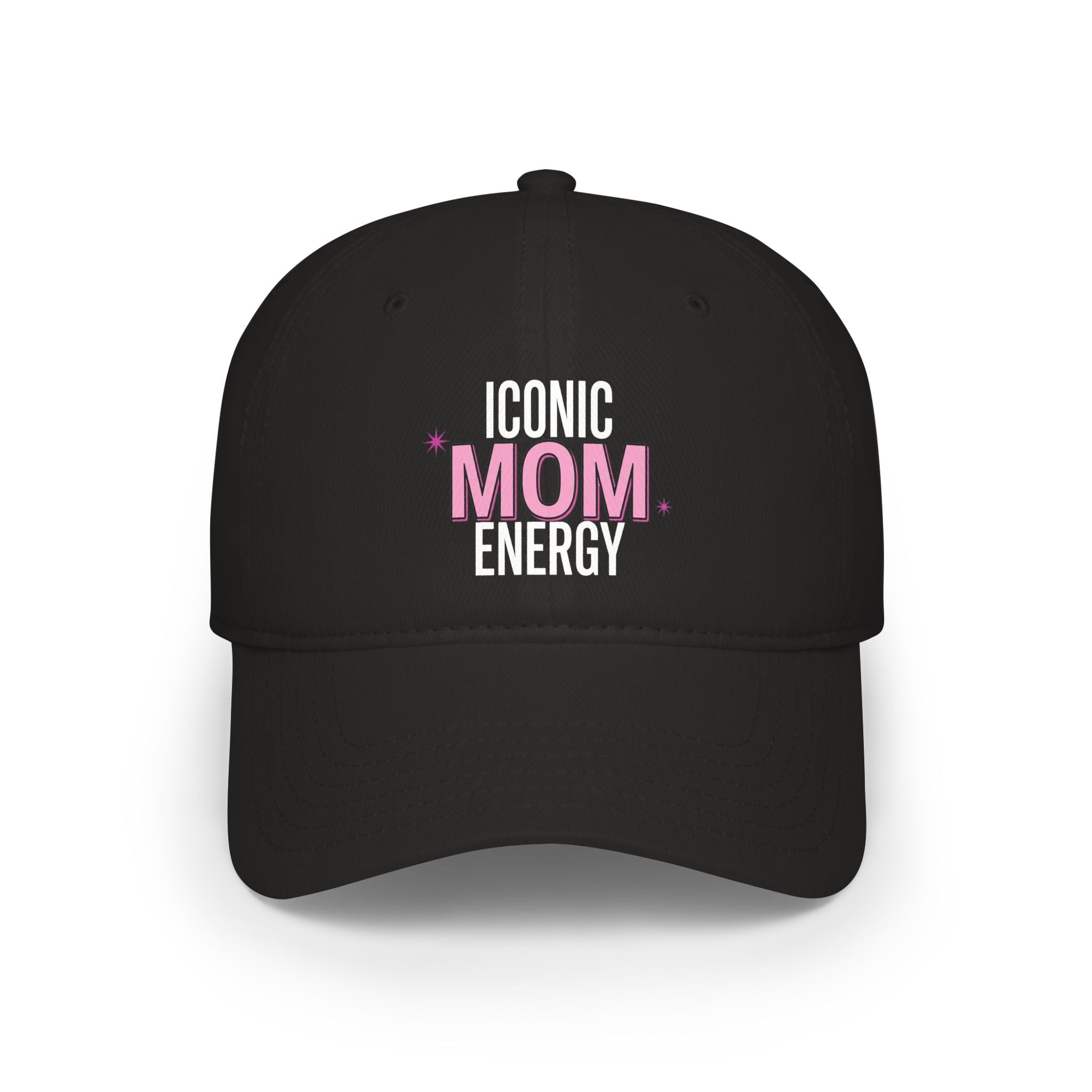 Iconic Mom Energy Low Profile Baseball Cap — Embroidered Graphic Hat