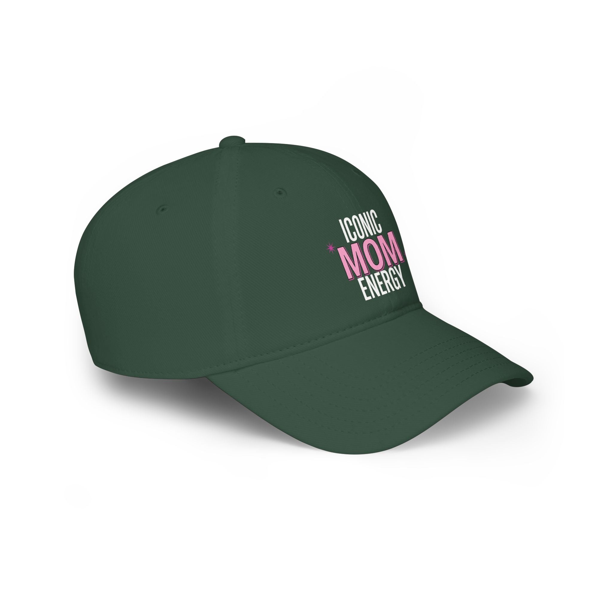 Iconic Mom Energy Low Profile Baseball Cap — Embroidered Graphic Hat